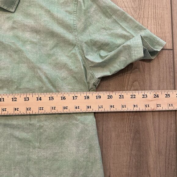 Bugatchi OooH Cotton Tech Polo Shirt Mens Medium Green 8-Way Stretch Golf - Picture 2 of 7